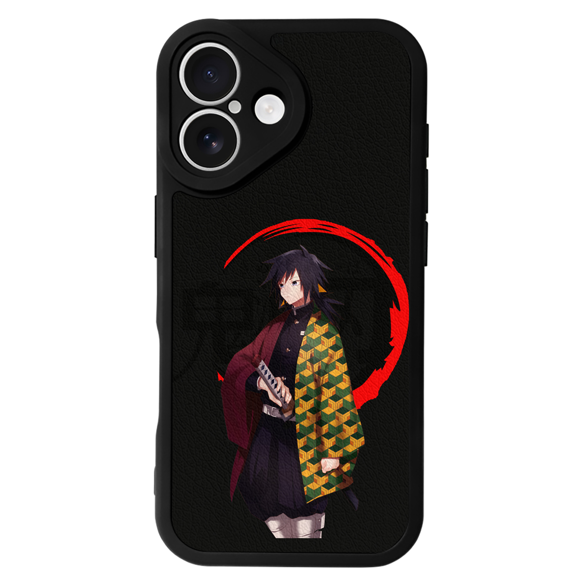 （画像用） 鬼滅の刃（きめつのやいば）水柱-冨岡 義勇／とみおか ぎゆう Tomioka Giyuu 【iPhone 16シリーズ対応】シリコンスマホケース（レザー調） 材質：シリコン